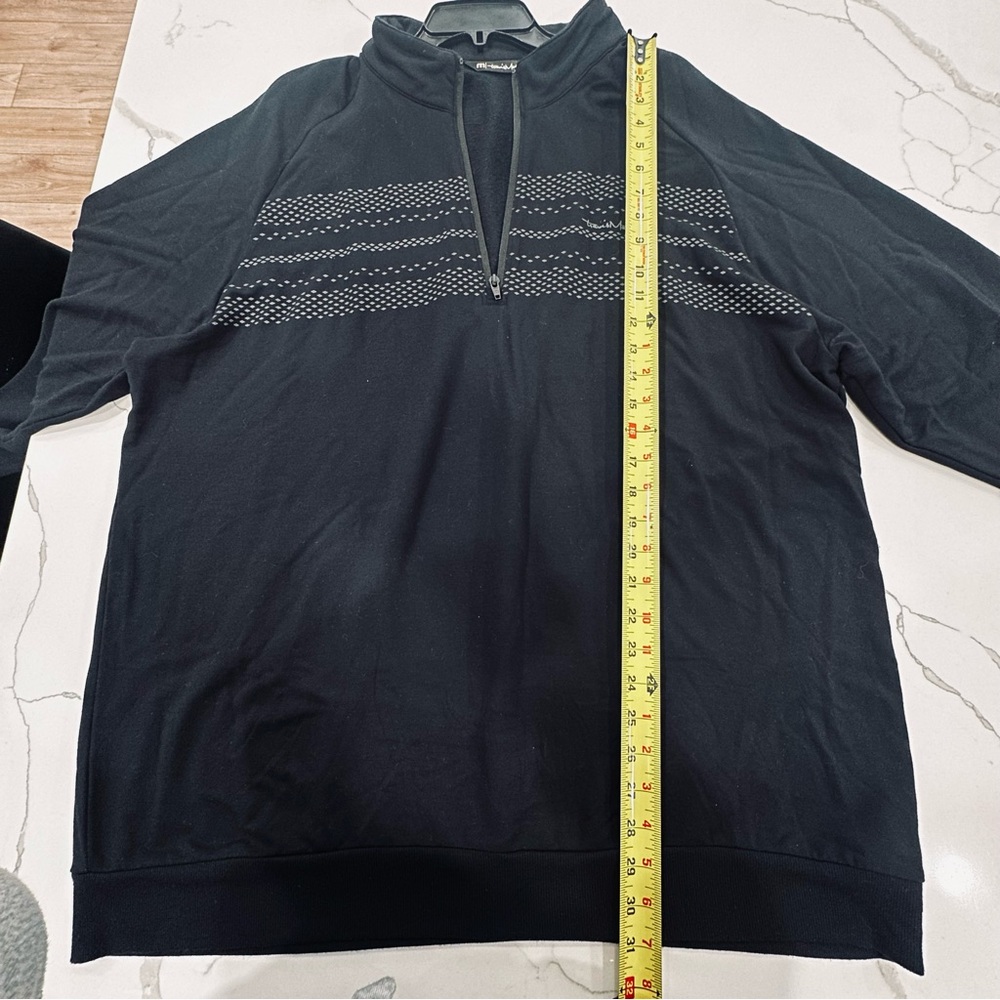 TravisMathew 1/4 Zip Pullover XXL Black Diamond Pattern Fleece Soft - Picture 6 of 8